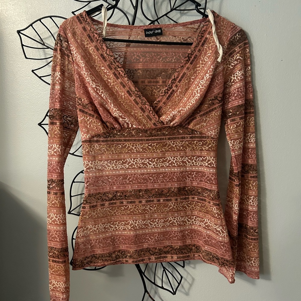 Y2K LACE LONG SLEEVE TOP